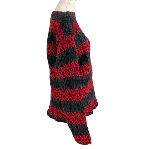 KITZBUHEL BY REN-DALE PURE BOTANY WOOL VINTAGE UNISEX GREY RED FAIR ISLE SWEATER - Picture 2 of 8